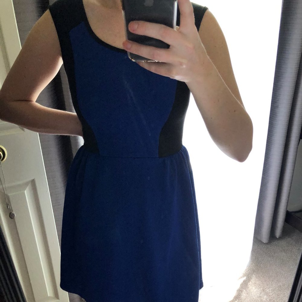 Royal Blue and Black Dress